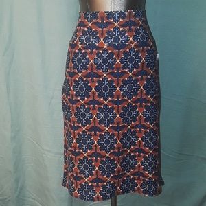 ** Lularoe Cassie Skirt in Red Blue & Yellow Print